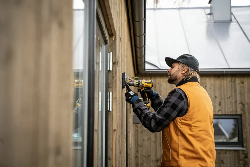 Home inspector checking a residential electrical panel